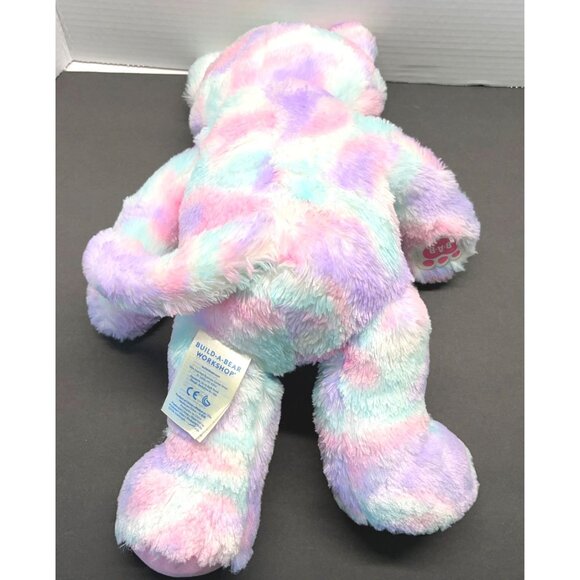 Build a Bear Kitty Cat BAB Plush Swirl Pastel Tie-Dye Pink Purple Stuffed Animal - Picture 7 of 10